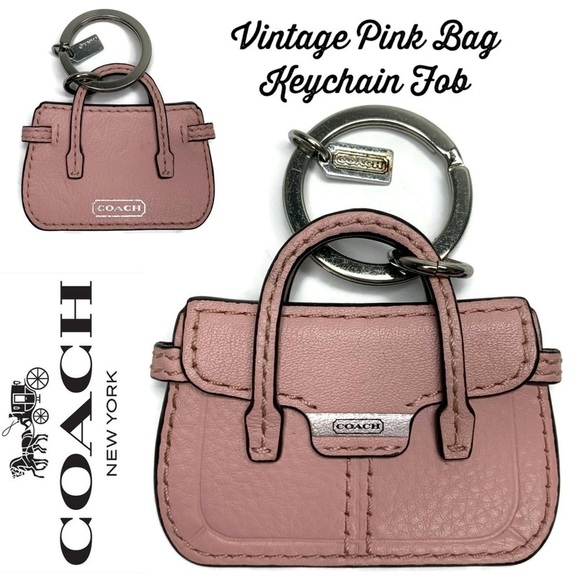 Coach Pink Purse 👛 Vintage Keychain Fob for Bag - Picture 1 of 1